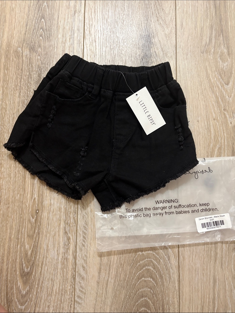 Little Bipsy Denim shorties - black wash